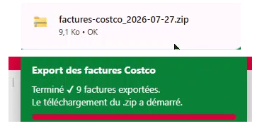 Le .zip se télécharge
