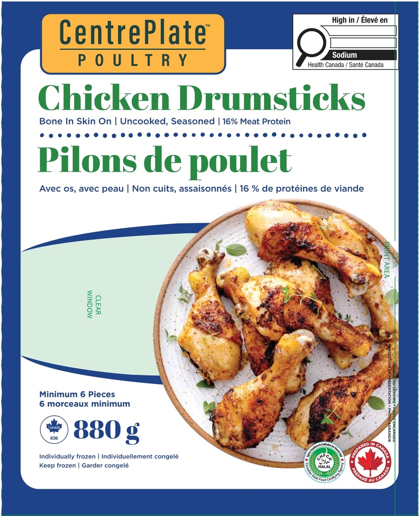 Pilons de poulet assaisonnés Centre Plate Poultry Pilons de poulet assaisonnés 880g