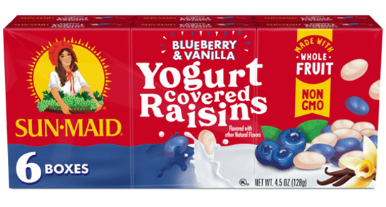 Sun-Maid Raisins secs enrobés de yaourt aux myrtilles et à la vanille Sunmaid
