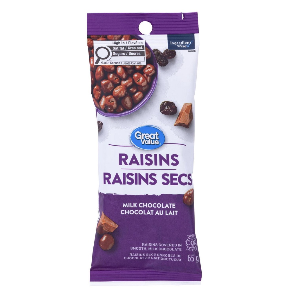 Resin enrobé de chocolat au lait Great Value