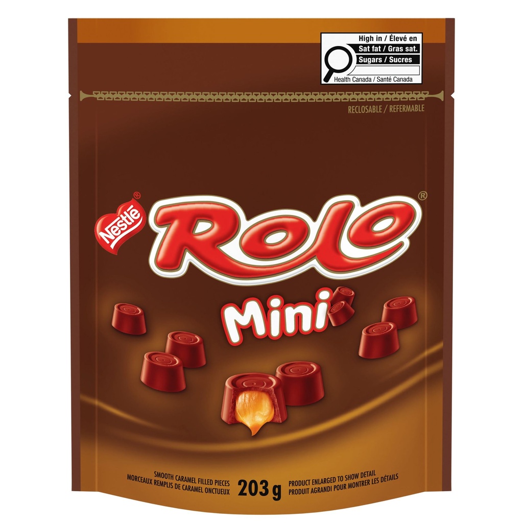 ROLO Mini, bouchées remplies de caramel onctueux, sac refermable
