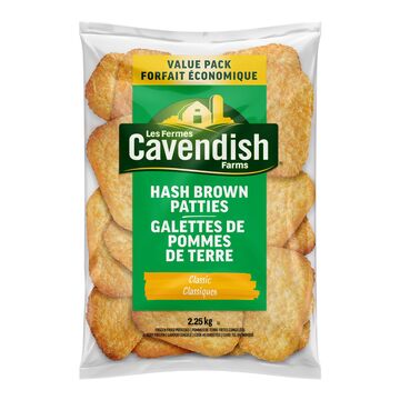 Les Fermes Cavendish Galettes de pommes de terre rissolées classiques surgelées