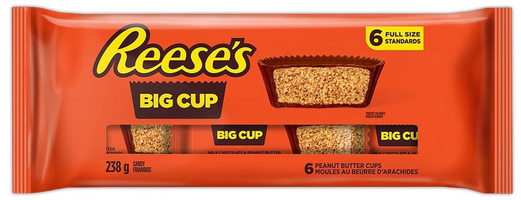 Emballages de 6 REESE'S BIG CUP, Préparez-vous à goûter la perfection! 238 g