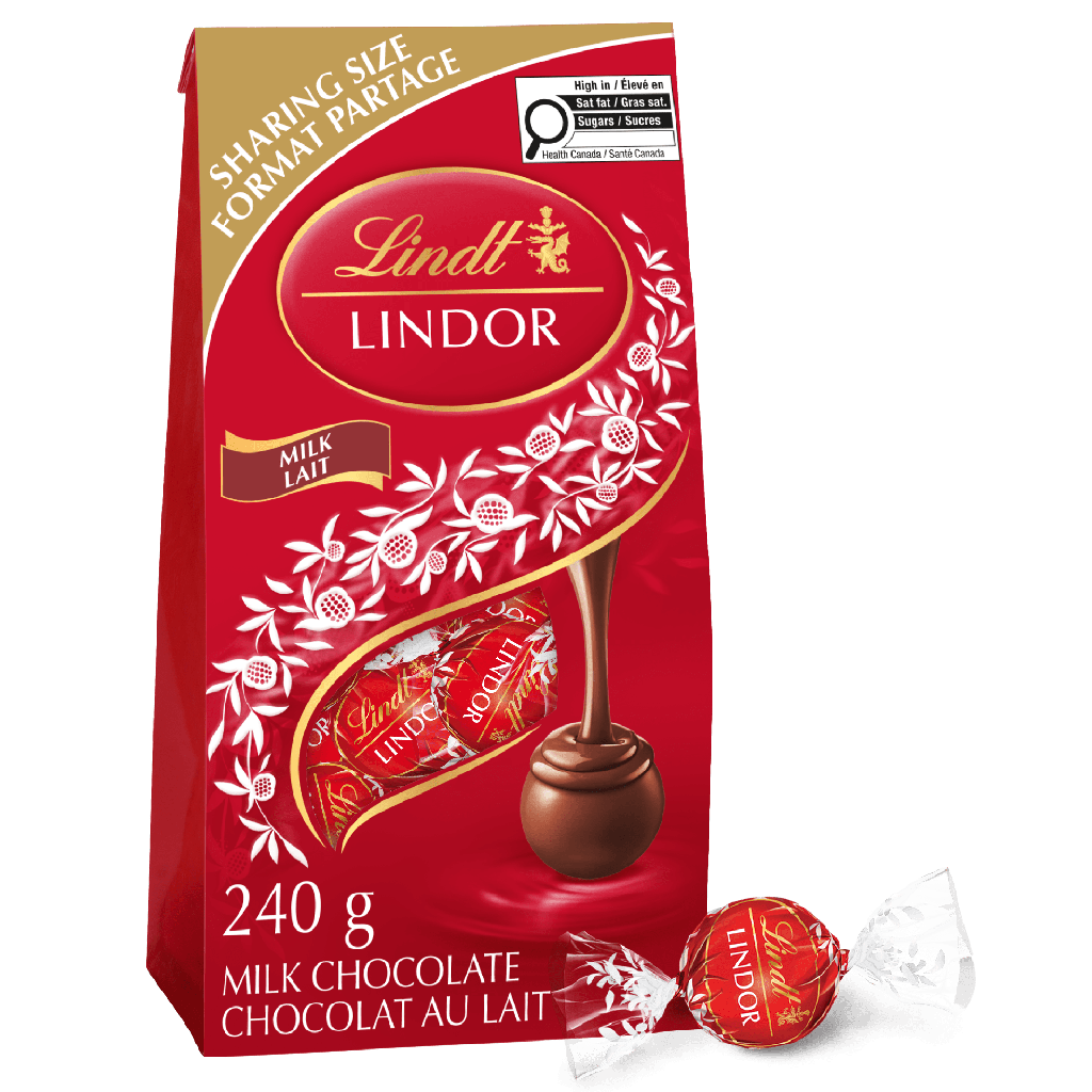 Truffes LINDOR au chocolat au lait de Lindt – Sachet (240 g)