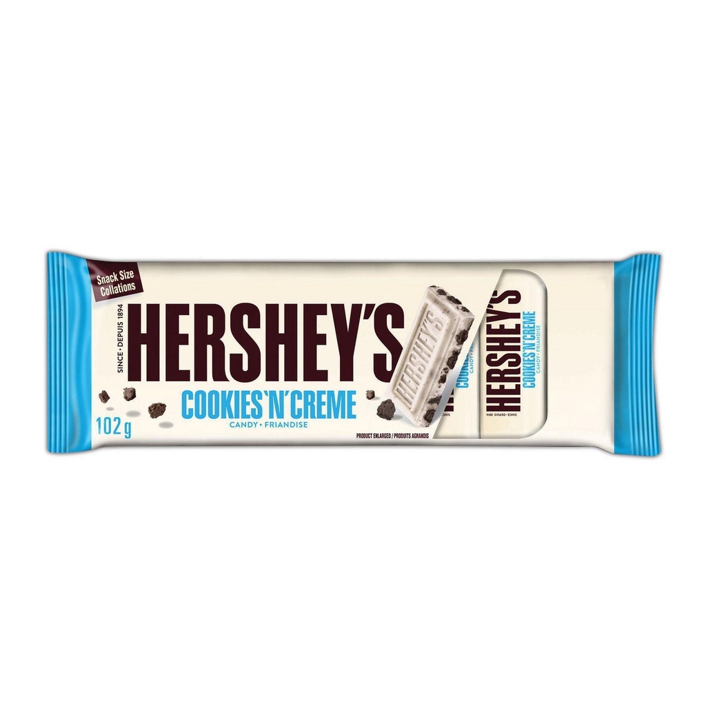 Les barres de friandise format collation COOKIES 'N' CRÈME de HERSHEY'S