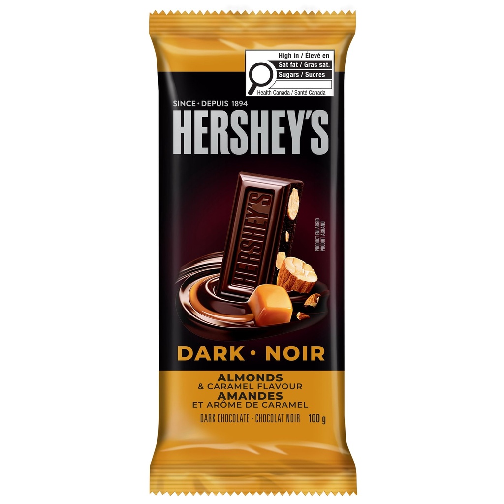 Hershey's HERSHEY’S Noir Amandes et caramel 100 g