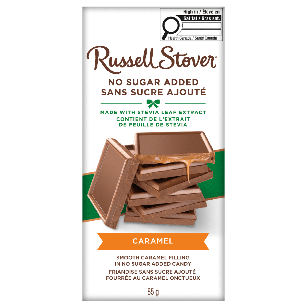 Barre de chocolat au lait caramel sans sucre ajouté Russell Stover, 85 g