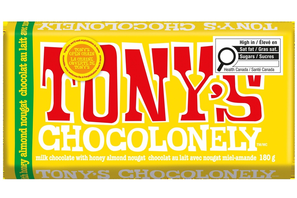 Tony's Chocolonely chocolat au lait au nougat miel-amande
