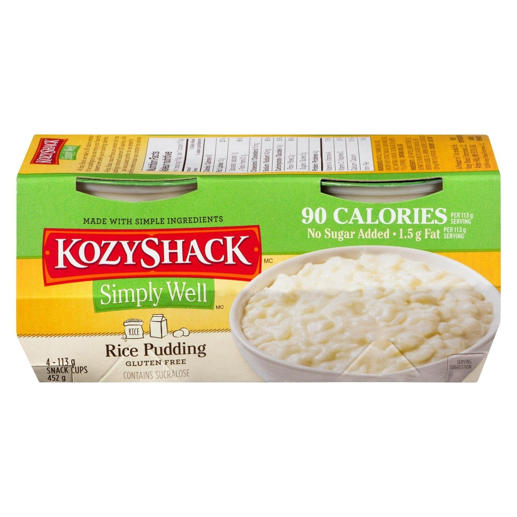 Kozy Shack Simply Well Pouding au Riz, 4x113g