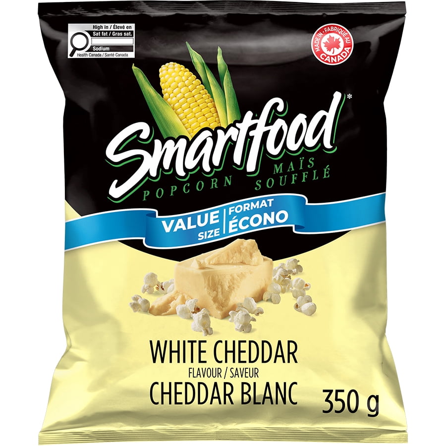 Smartfood maïs soufflé assaisonné saveur Cheddar blanc, format écono