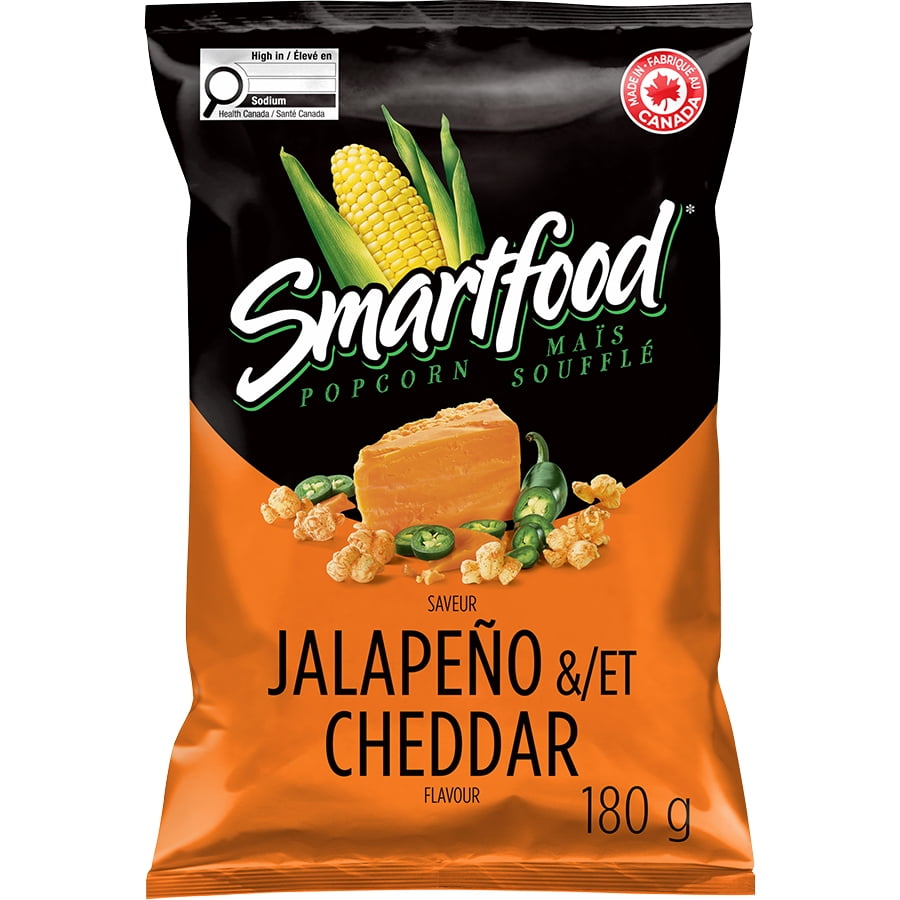 Maïs soufflé assaisonné Smartfood Saveur Jalapeño et cheddar