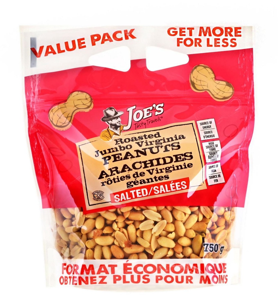 Joe's Tasty Travels Arachides Roties de Virginie Géantes Salées
