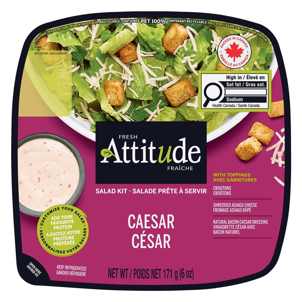 Attitude Fraîche - Salade prête à servir - César 171g 6 oz