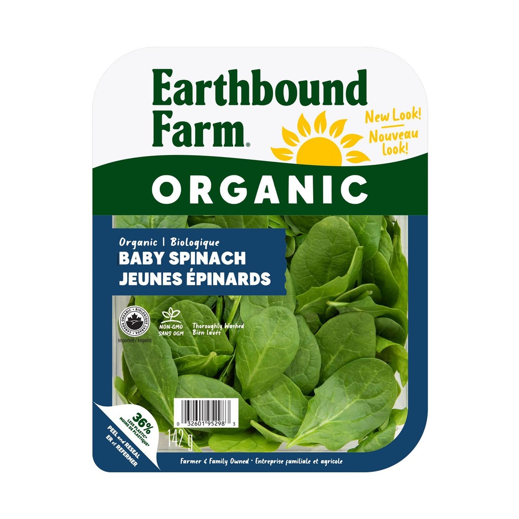 Earthbound Farm Biologique Jeunes Epinards 142g