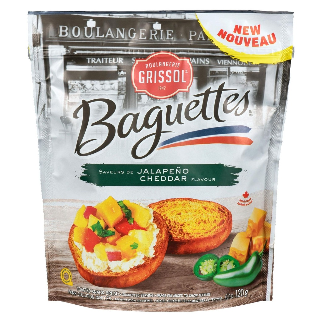 Boulangerie Grissol Baguettes Jalapeño cheddar, 120g