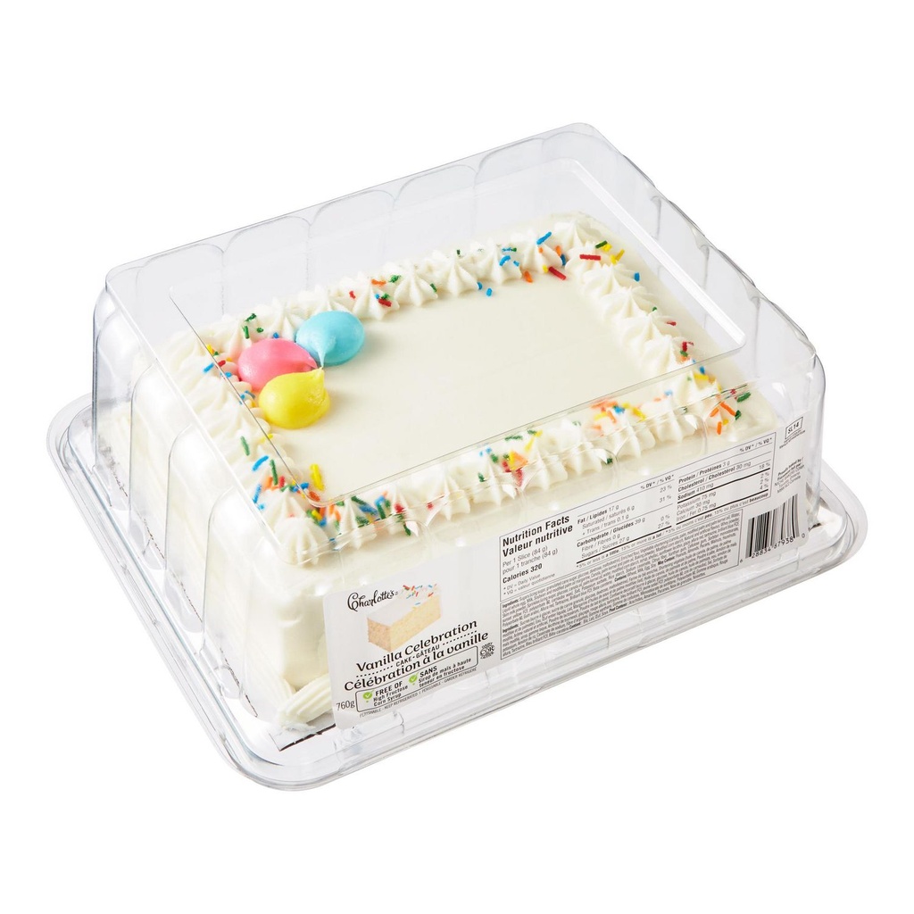 Charlotte's Gâteau célébration à la vanille 1/8 feuille Charlotte’s
