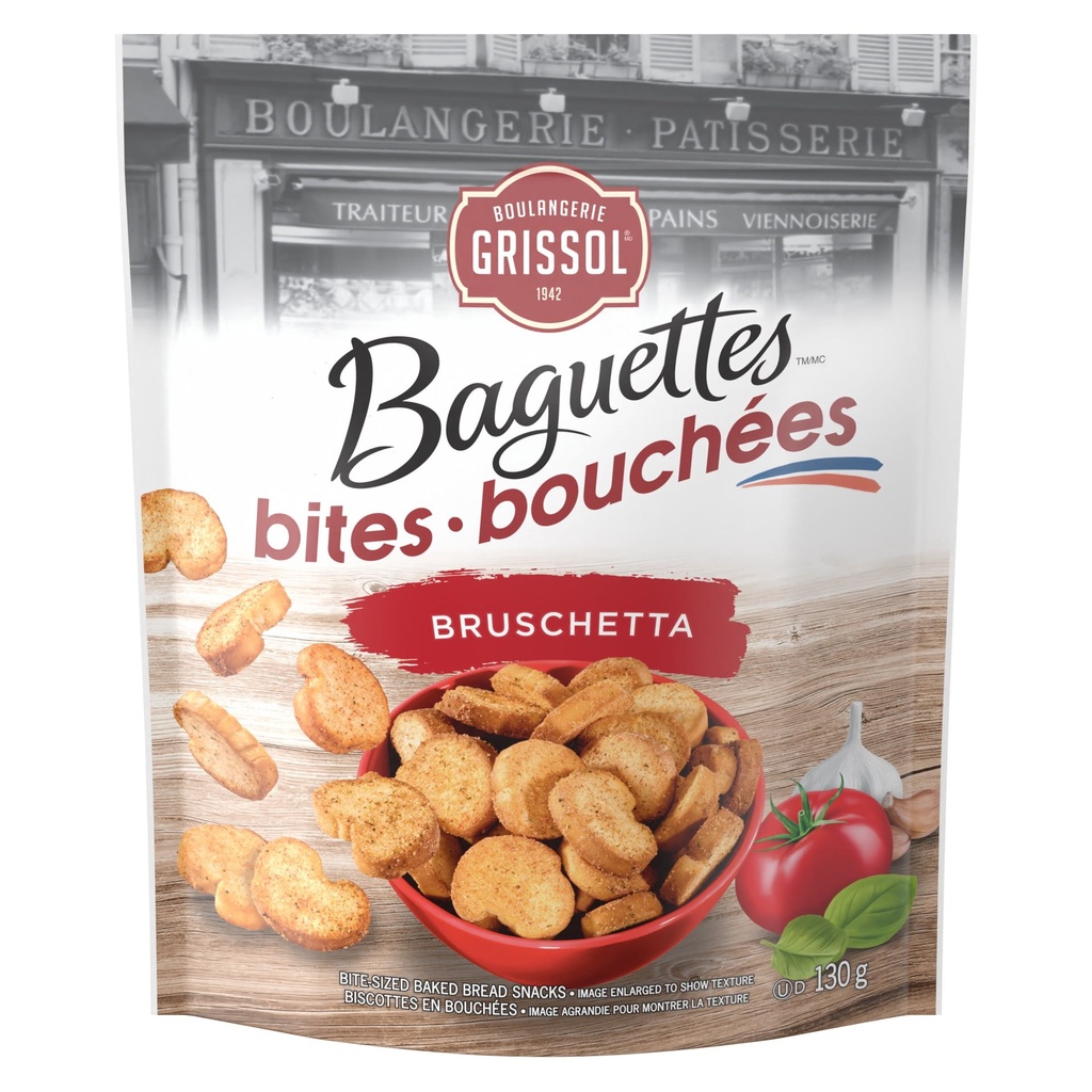 Boulangerie Grissol Bouchées de Baguettes Bruschetta, 130g