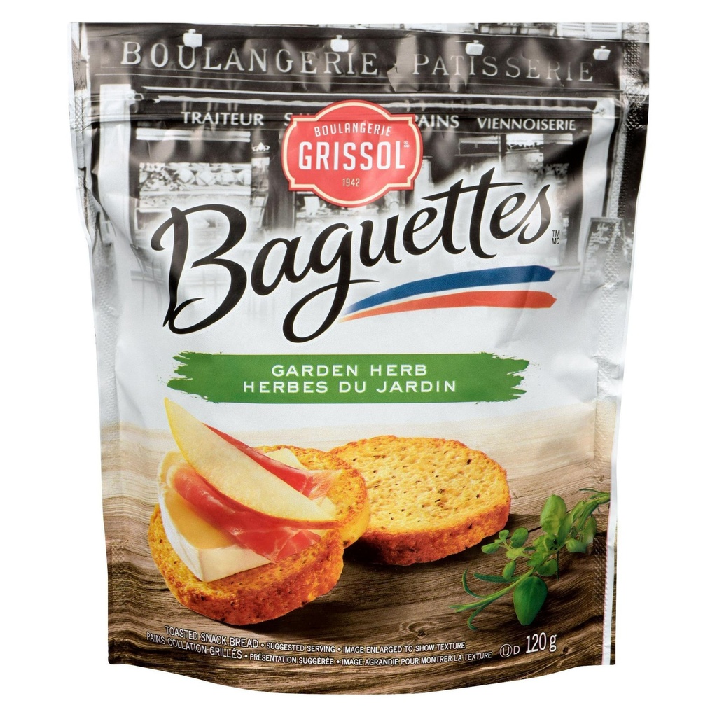 Boulangerie Grissol Baguettes Herbes du jardin, 120g