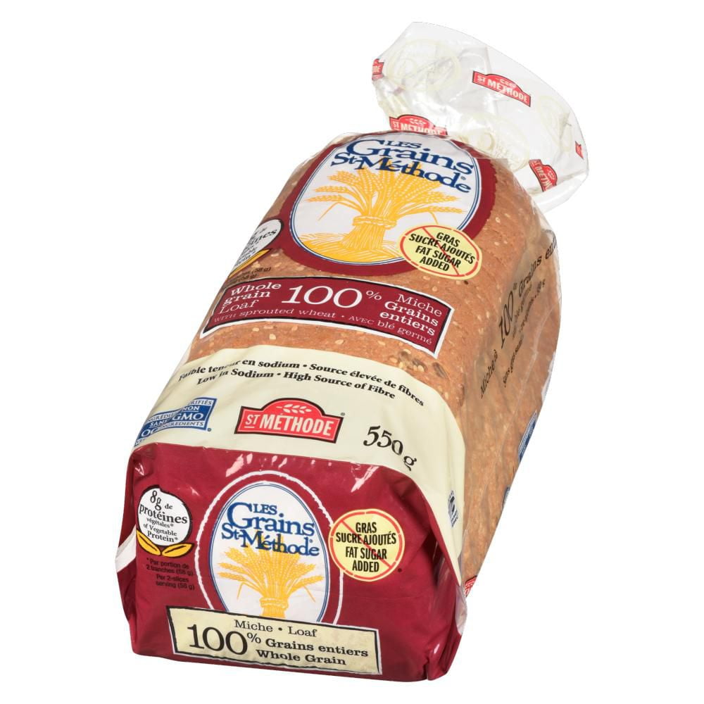 Miche Les Grains St-Méthode à 100 % grains entiers avec blé germé