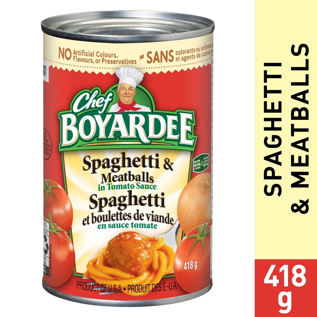 Spaghetti et boulettes de viandes à la sauce tomate et viande de Chef BoyardeeMD