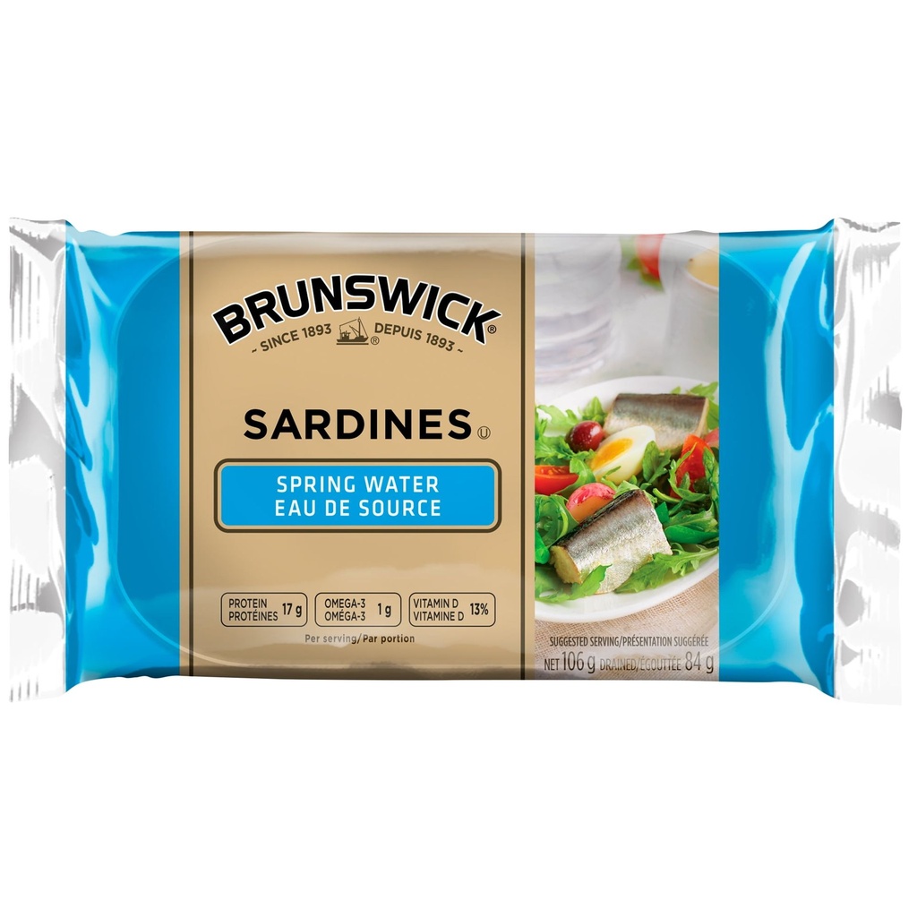 Sardines Brunswick dans l'eau de source