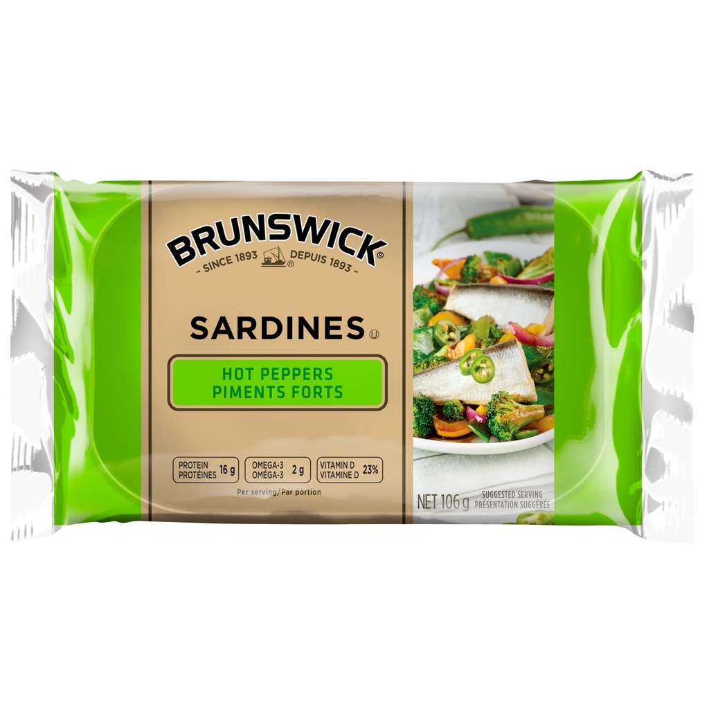 Sardines Brunswick avec piments forts