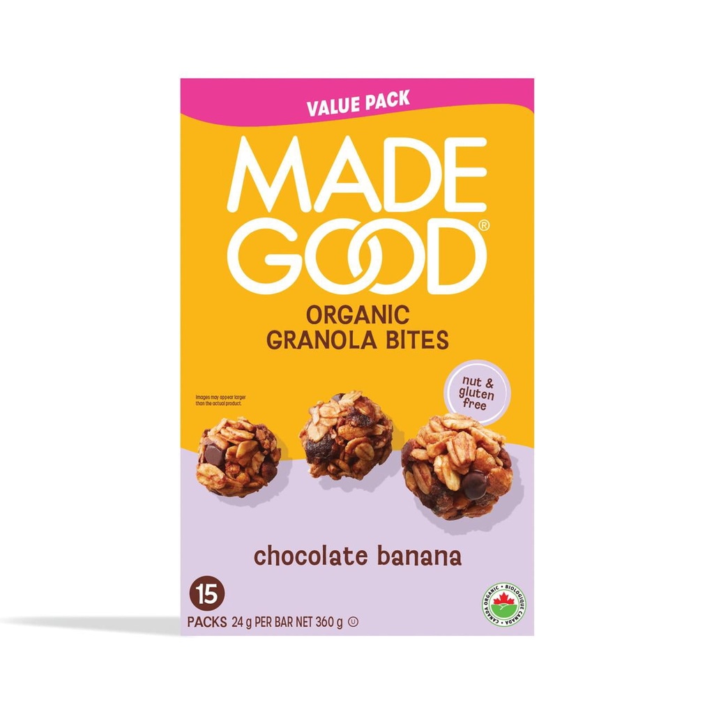 MadeGood Chocolat Banane Bouchées Granola 15 Barres