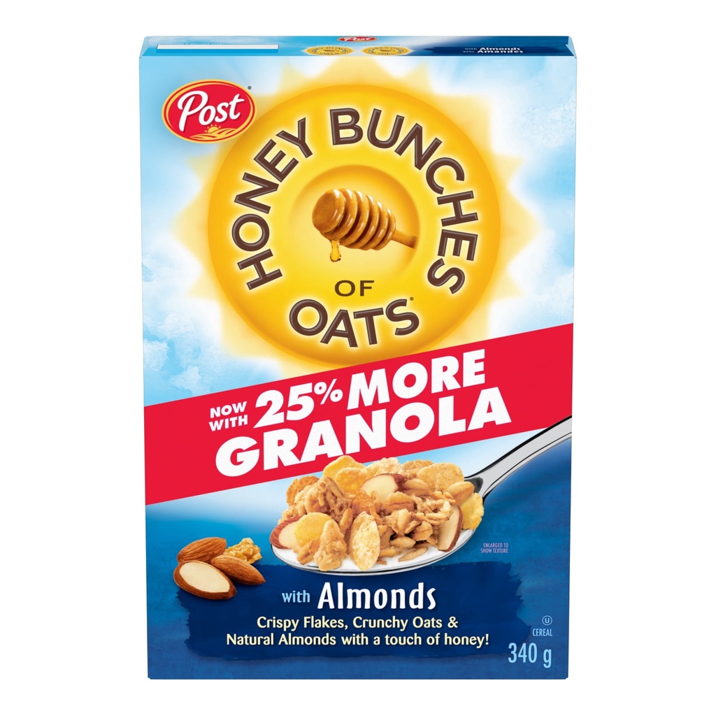 Post Foods Les céréales Bouchées d'avoine au miel avec amandes