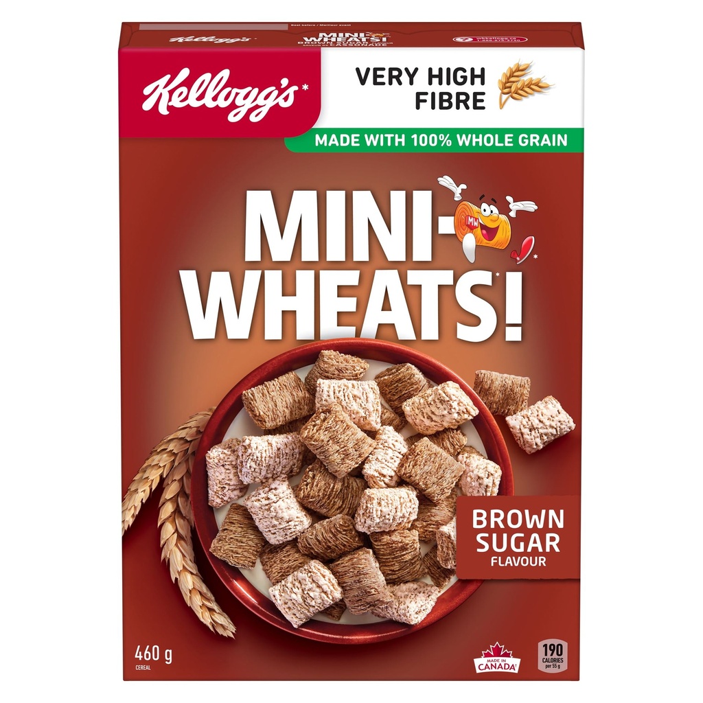 Mini-Wheats® Céréales Kellogg's* Mini-Wheats* Saveur de cassonade 460g