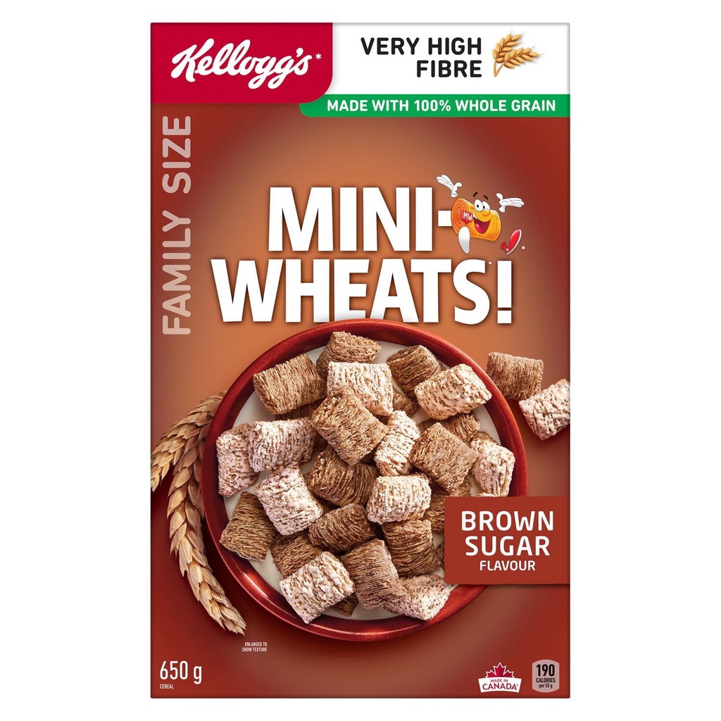 Mini Wheats Kellogg's Mini-Wheats Céréales Saveur De Cassonade Format Familial 650 g