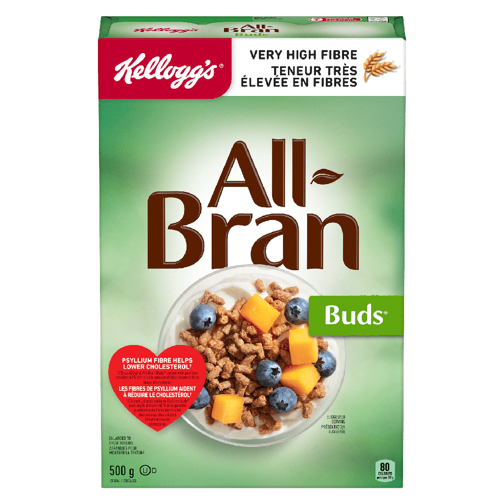 Céréales Kellogg's* All-Bran* Buds, 500g avec les fibres de psyllium