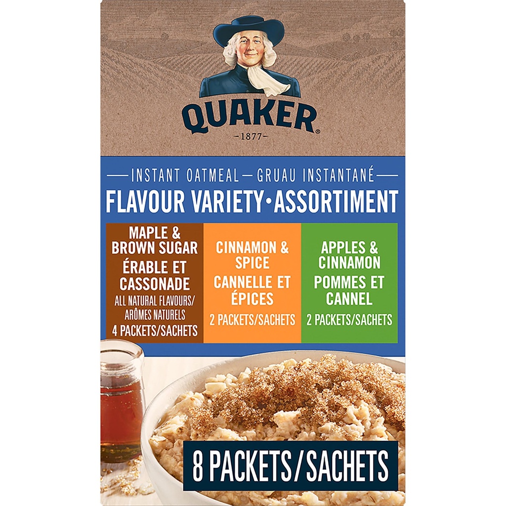 Instant Quaker Oats Quaker Gruau instantané Assortiment de 3 Saveurs