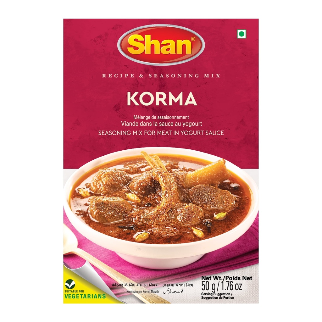 Recette et mélange d'assaisonnement Korma de Shan