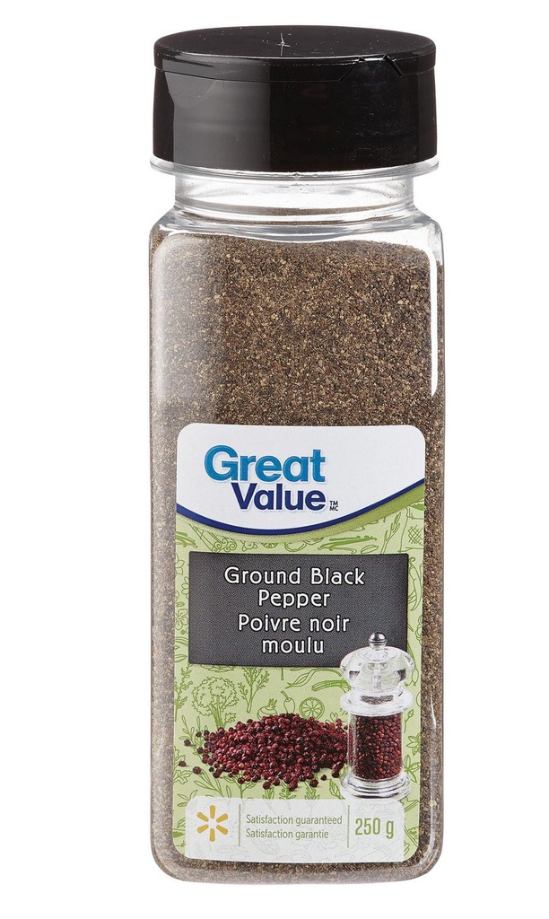 Poivre noir moulu de Great Value