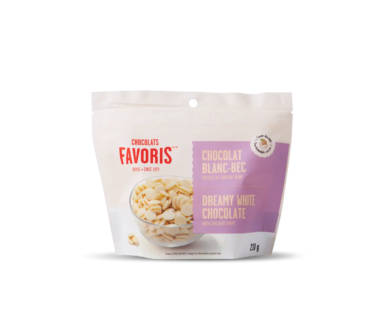 Chocolats Favoris Choco fav pastilles Chocolat Classique Blanc 200g
