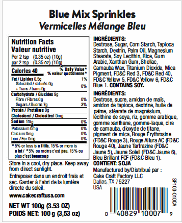 Cake Craft Mélange de pépites bleues – 100 g, brins de sucre et perles de sucre, pépites mélangées élégantes pour gâteaux, cupcakes, biscuits et plus encore