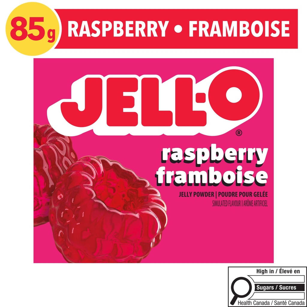 Jell-O Mélange De Poudre Pour Gelée Framboise, Boîte
