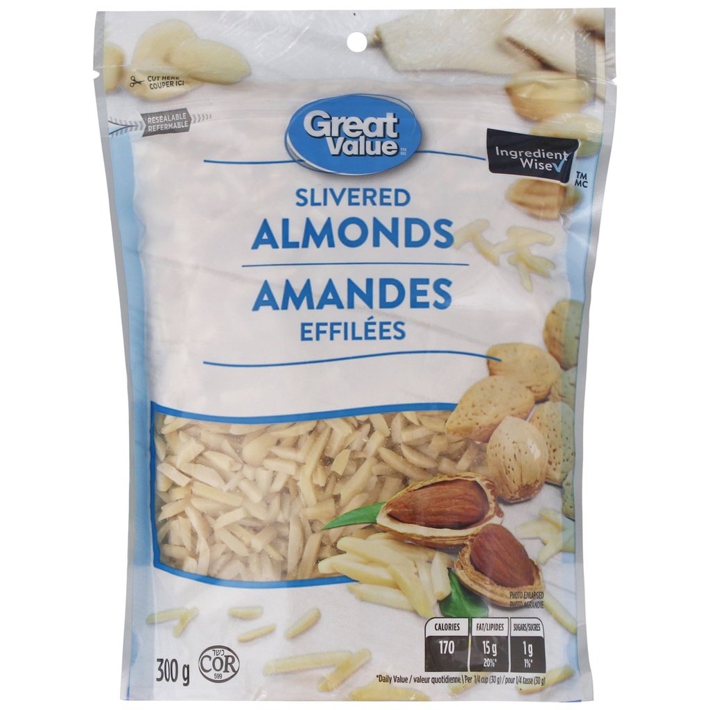 Amandes effilées Great Value 300g