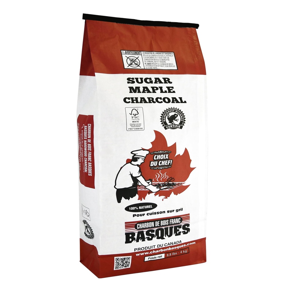 CHARBON DE BOIS FRANC BASQUES Charbon de bois  Basques d'érable a sucre 4 kg