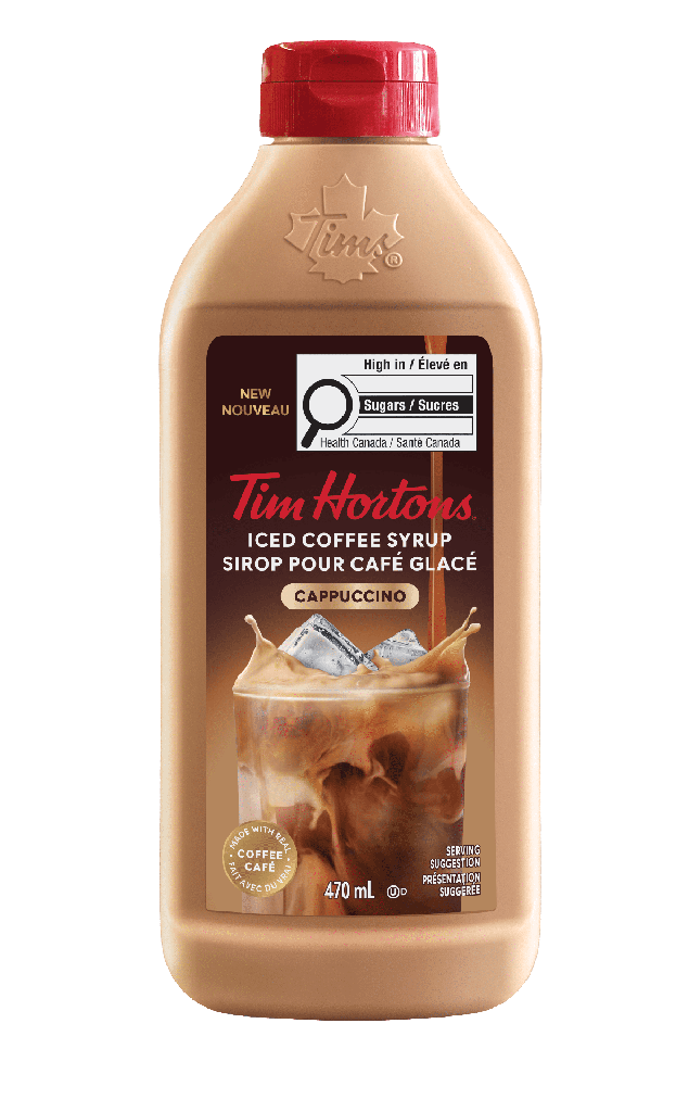 Sirop pour café glacé Tim Hortons – Cappuccino 470 ml