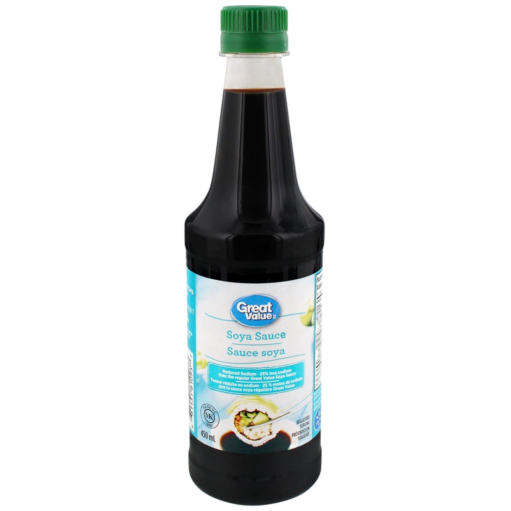Great Value Sauce Soya à Teneur Réduite en Sodium