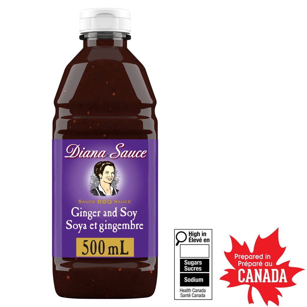 Diana's Sauce BBQ Gingembre Et Soja, 1 Bouteille, Pour Mariner Les Viandes Et Griller Facilement
