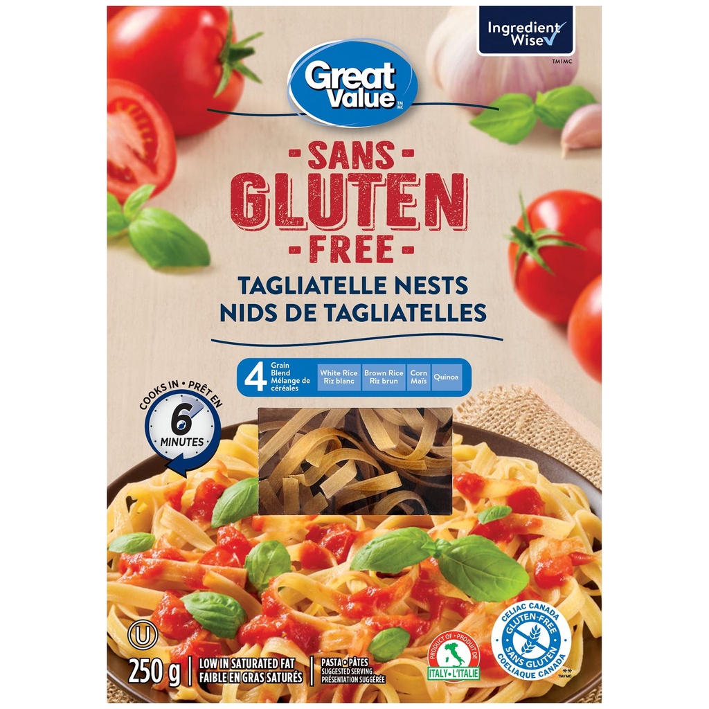 Nids de tagliatelles sans gluten Great Value