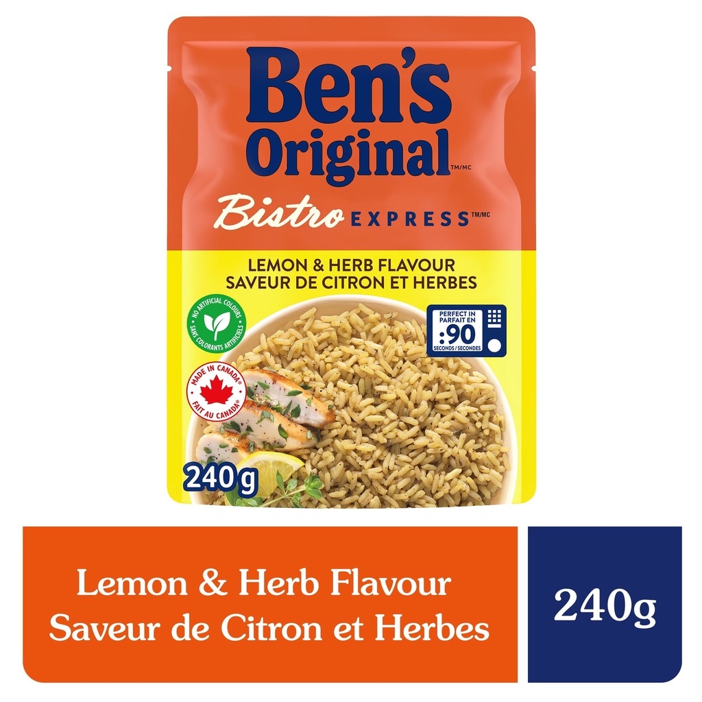BEN'S ORIGINAL™ BISTRO EXPRESS™ Lemon and Herb Flavour Rice​, 240 g