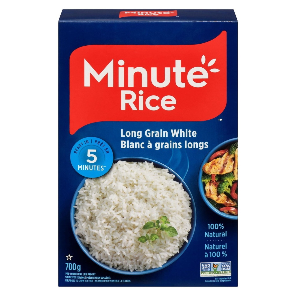 Riz blanc à grains longs à cuisson rapide Minute Rice 700g