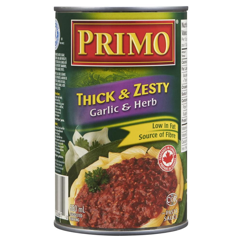 Primo Sauce Riche et Savoureuse pour pâtes, Ail et Fines Herbes