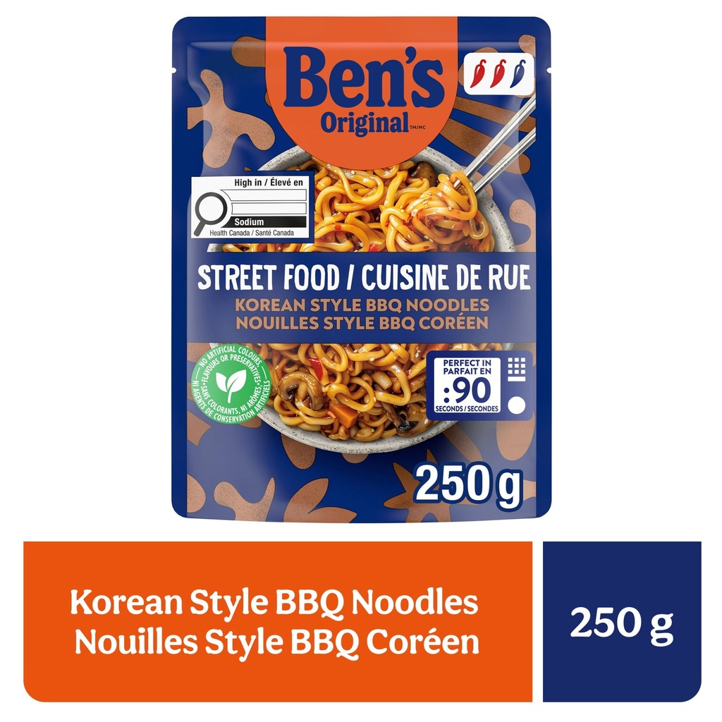 BEN'S ORIGINAL™ BEN'S ORIGINAL CUISINE DE RUE Nouilles Style BBQ Coreen, Entrée pour 1, 250 g