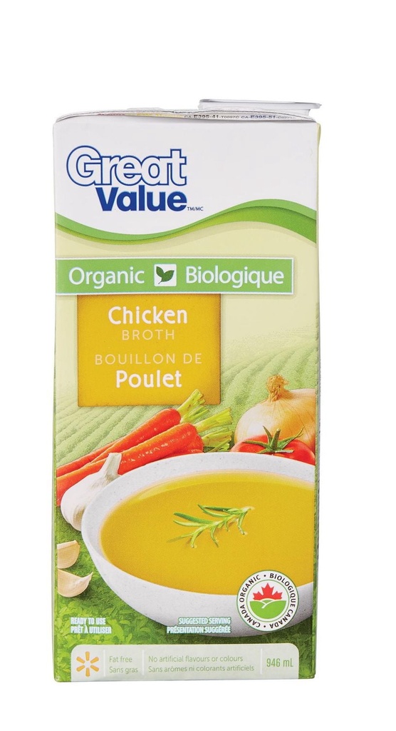 Great Value Bouillon de Poulet Biologique