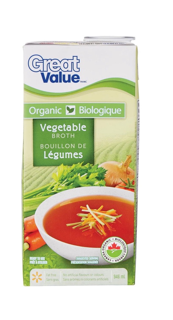 Great Value Bouillon de Légumes Biologique