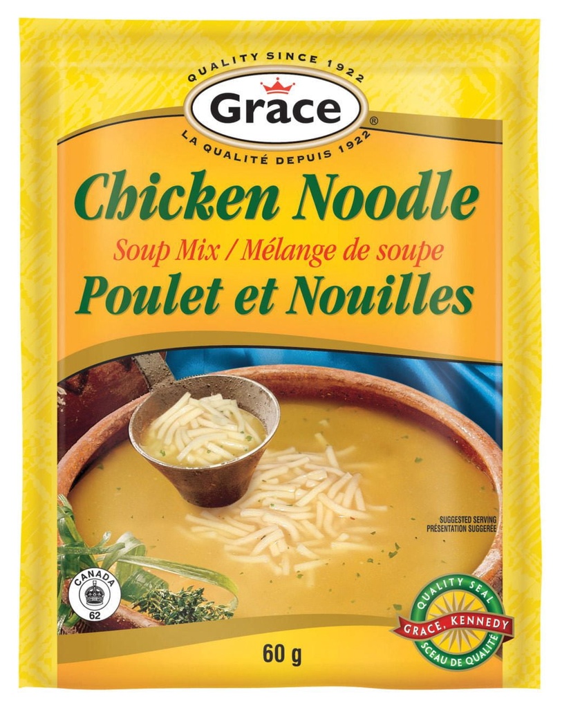 Soupe Poulet Et Nouilles Grace, 60g sac
